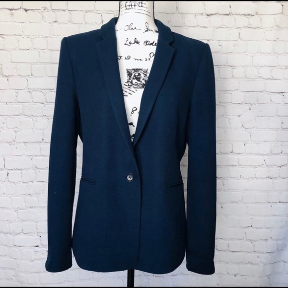 BCBGMAXAZRIA Kamryn Navy Fitted Modern Slim Class  Button Blazer Suit Jacket - Picture 2 of 4